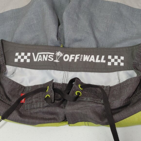 Vans Swim / Board Short Unlined Green / Grey Color Men's Size 30 - Picture 7 of 8